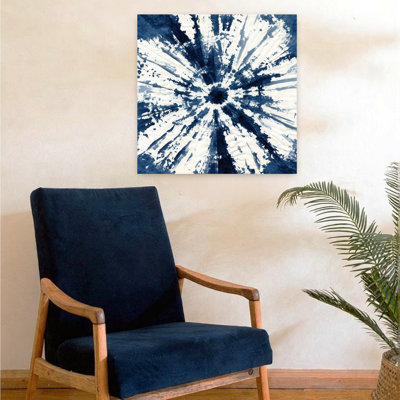 Art mural contemporain abstrait Shibori