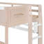 Lit simple superposé de style château avec 2 tiroirs, tablette et DEL, blanc et rose antique-1643106689