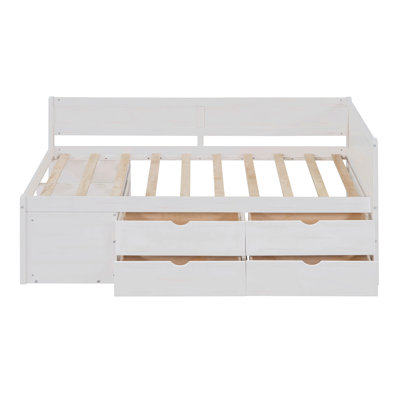Lit de jour simple avec tiroirs et tablettes