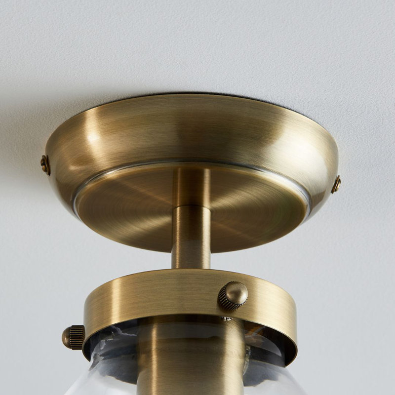 Glass Flush Mount, Flush Mount, Antique Brass, 265cm H x 210cm W x 210cm D