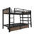 Twin Size Metal Bunk Bed with Storage Shelves & USB Ports – Space-Saving, Durable, Black, Teens & Adults-296613690
