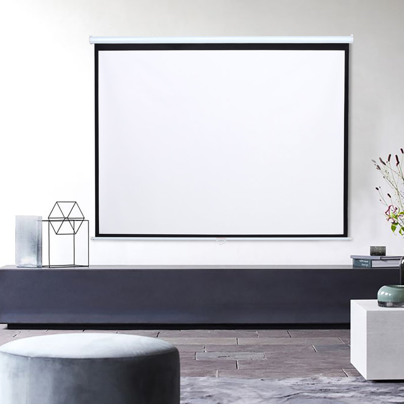 Deidra White Manual Projection Screen, 87cm H x 129cm W