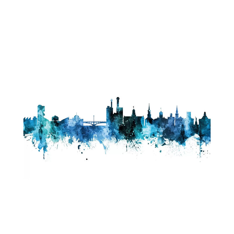Iowa City, Iowa Skyline by Michael Tompsett - 1 Piece Wrapped Canvas Wall Art, 152.5 cm H x 101.5 cm W