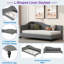 L-shaped Linen Daybed With Solid Wood Legs-634927716-634927717