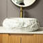 Lavabo de salle de bain 45,7 cm (18 po), ovale irrégulier, lavabo en résine, motif pierre, aspect artistique, sans robinet, utilisation à long terme, 3 couleurs disponibles, entretien facile, profondeur 45,5 cm (17,92 po).