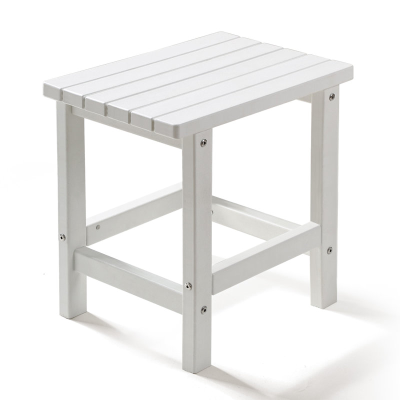 Table d'appoint 17 po rectangulaire PEHD, Blanc