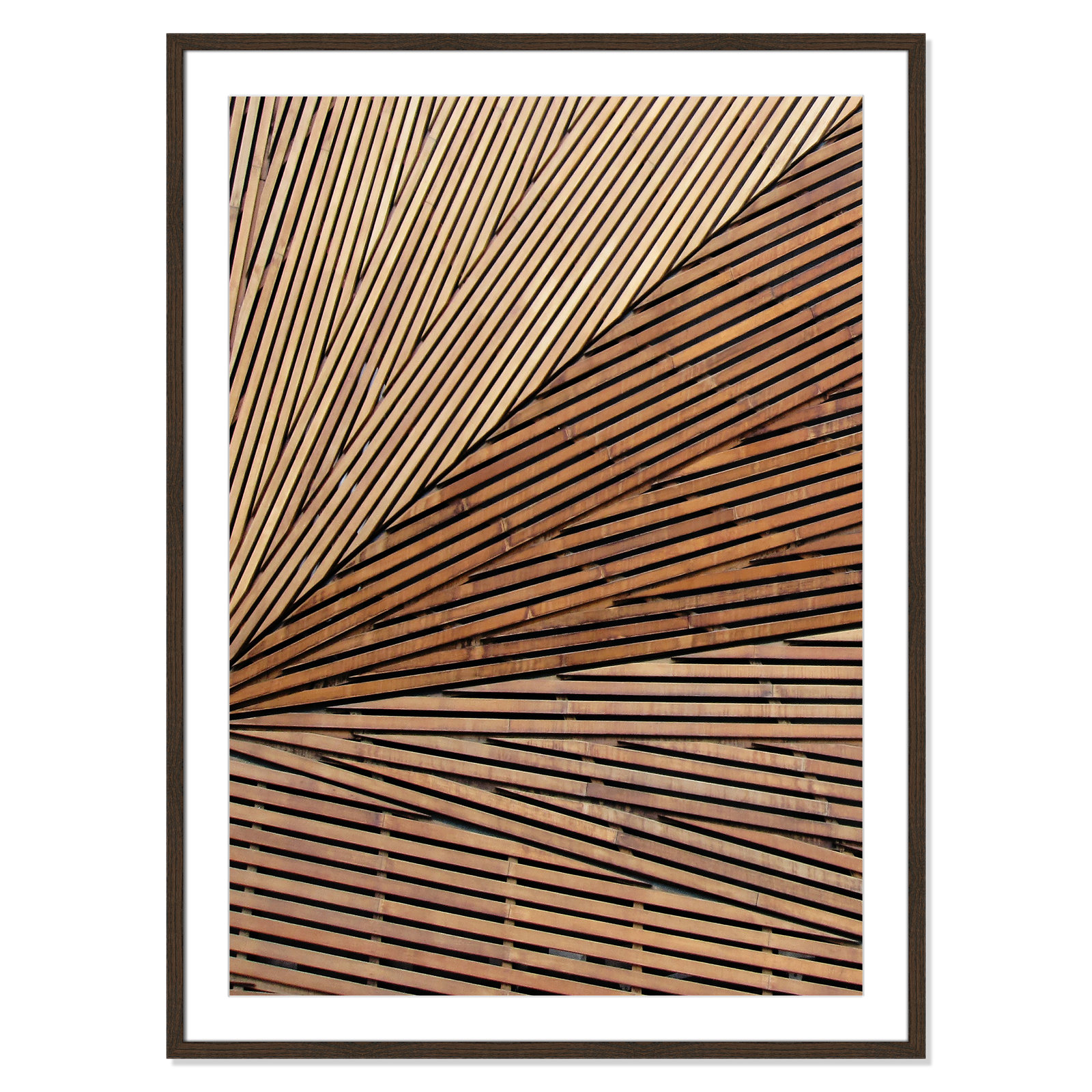 Fayette "Geometric Wood Panel 1" Print, 41.5" H x 29.5" W x 0.75" D, Walnut Wood Grain
