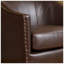 Fauteuil club en cuir reconstitué clouté brun l 29,25 po x P 31,75 po x H 29,75 po Christopher Knight Home