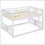 Lit superposé double au dessus d'un lit double avec échelle-678642603-678642602
