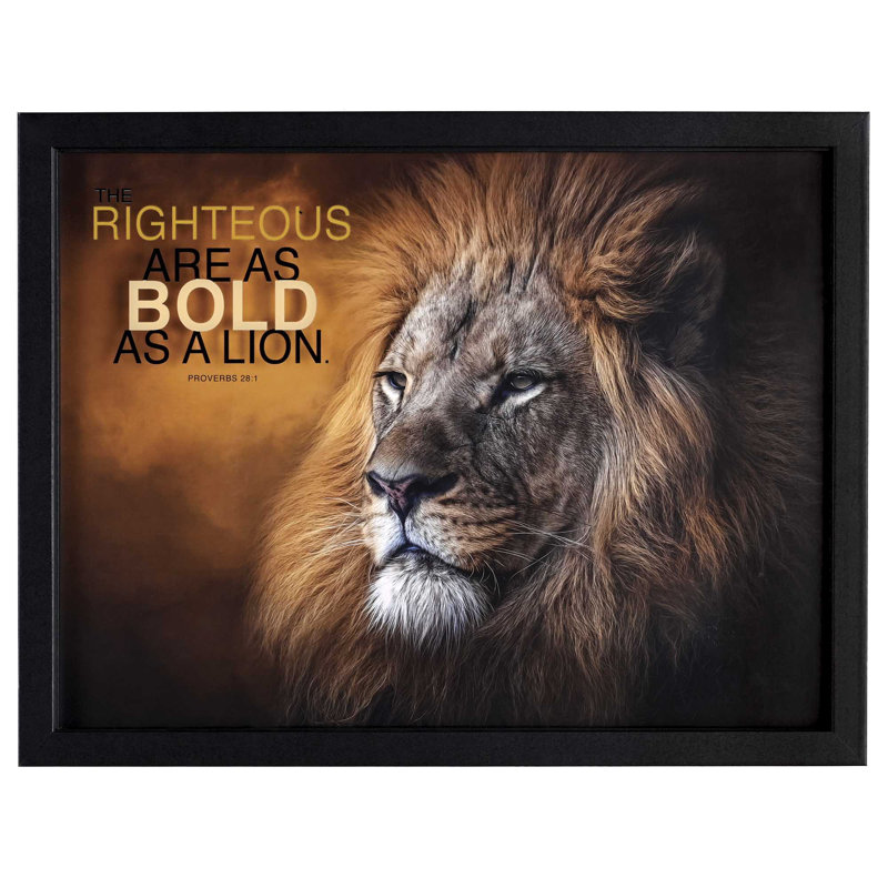 Framed Wall Art 16x12 Bold Lion Prov28:1
