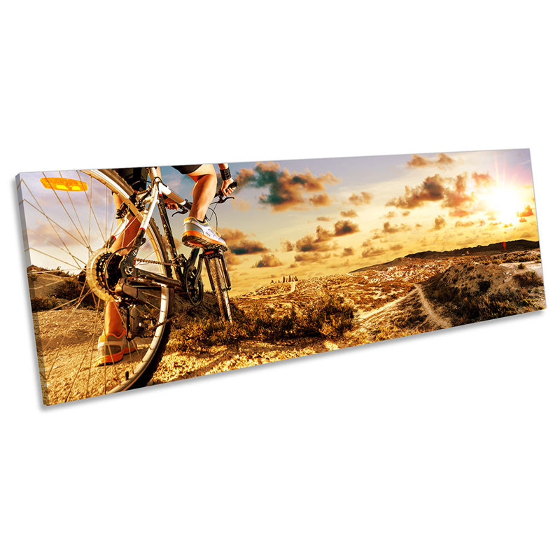 Z1801 Mountain Bike Extreme Sports - Wrapped Canvas Panoramic Print, 30.48cm H x 91.44cm W
