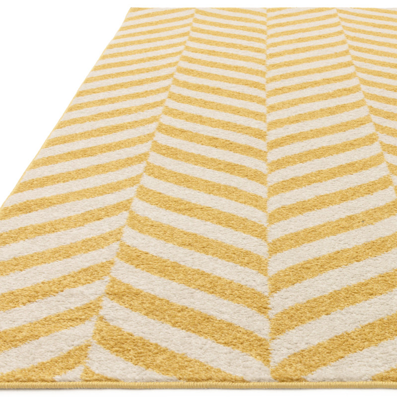 Braun Chevron Yellow Area Rug, Rectangle 200 x 290cm