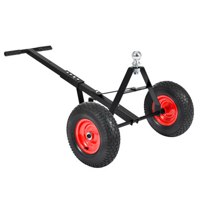 Heavy-Duty Trailer Dolly with 2-Inch Ball - 600 lbs Capacity Manual Towing Cart for RV, Boat & Utility Trailers