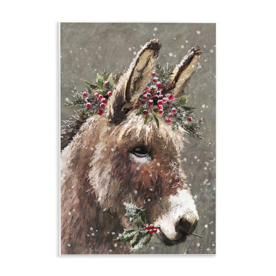«Winter Donkey Snow Falling» par Pip Wilson, peinture