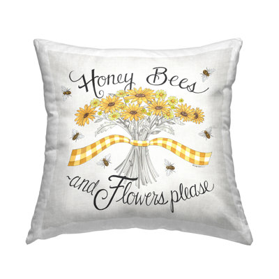 Coussin Honey Bees & Flowers
