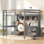 Lit mezzanine polyvalent avec bureau intégré, plusieurs armoires, tiroirs, plateau de chevet et station de charge pour un espace de vie et de travail amélioré
