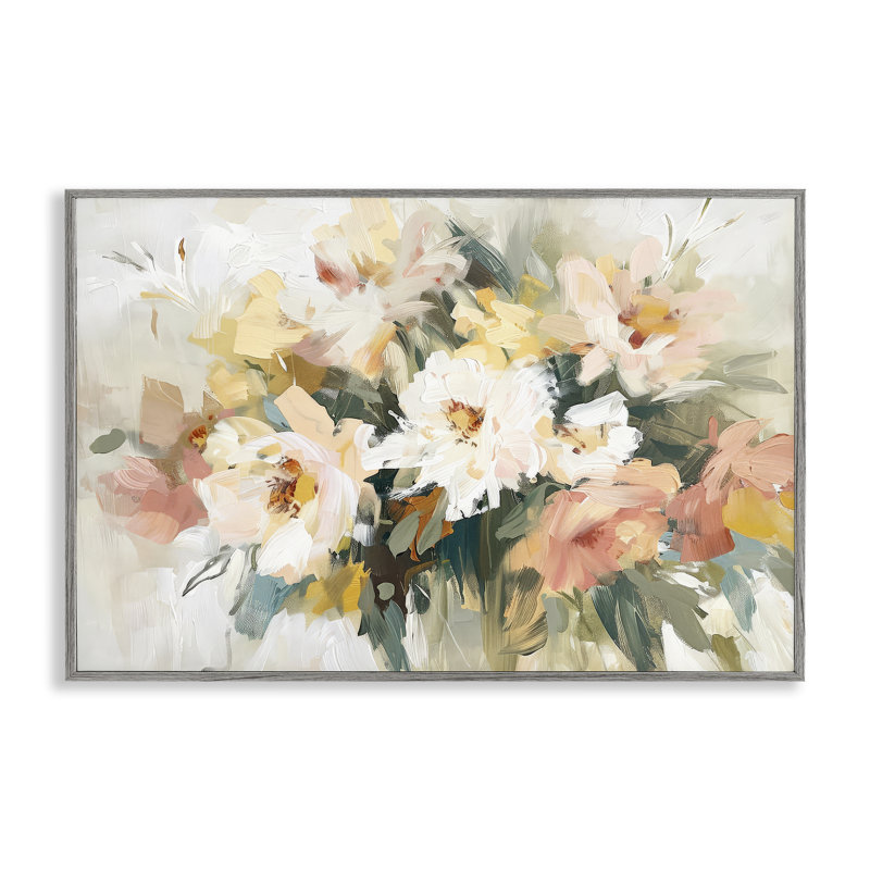 «Brushed Bouquet Blooms», art de la giclée encadrée par Raymond Powers, Estampe numérique Farmhouse, H 12 po x l 18 po