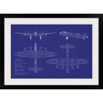 «Avro Lancaster Bomber Blueprint» par Deschamps, impression