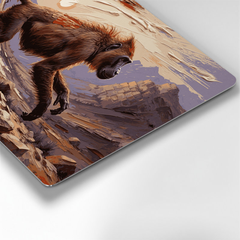 Faune, art mural en métal brun Gelada, H 16 po x l 20 po