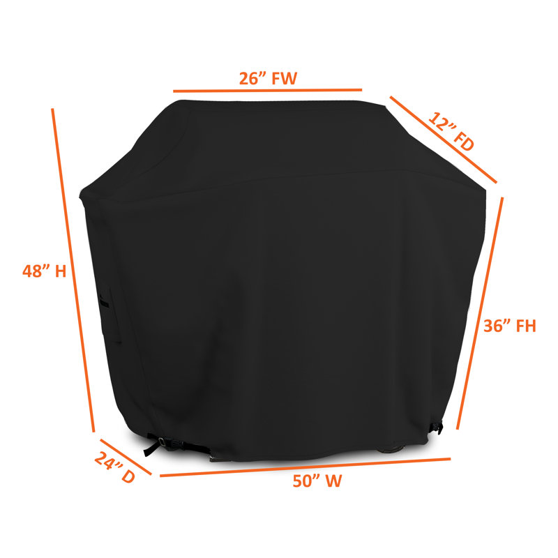 Blue Elephant Grill Cover, Black, 18 Oz, 34 x 24 x 64
