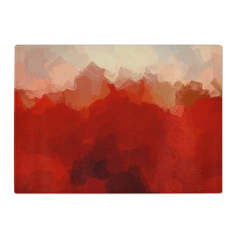 Tempered Glass Rising Flames Chopping Board, 39 cm W x 28.5 cm L