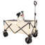 Chariot pliant de chariot de plage utilitaire robuste pour le sable avec de grandes roues, poignée réglable et porte-boissons pour le magasinage, le camping, le jardin et l'extérieur