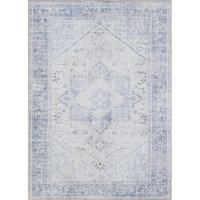 Somona Oriental Flatweave Performance Machine Washable Blue Area Rug Langley Street Rug Size: Rectangle 5' x 7