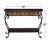 Metal Embossed 1 Shelf Floral Console Table with Ornate Scroll Legs