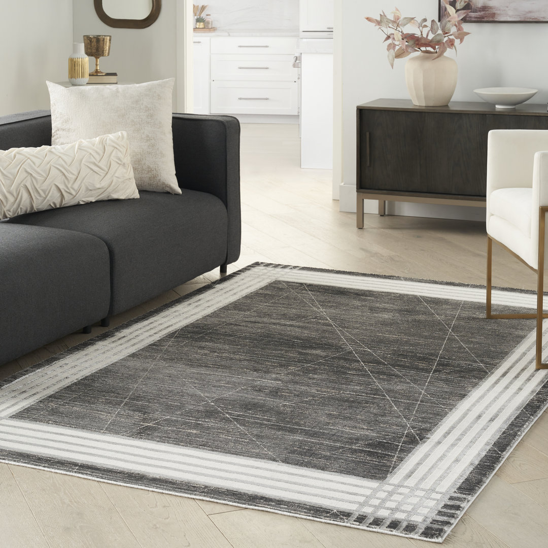 Machaela Machine Woven Grey/White Rug