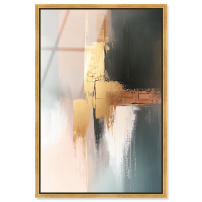 Soft Echoes of Nature Framed High-Gloss Acrylic Glass Wall Art Gold Leaf Wall Art by Art Remedy, Gold Frame, 30 x 45