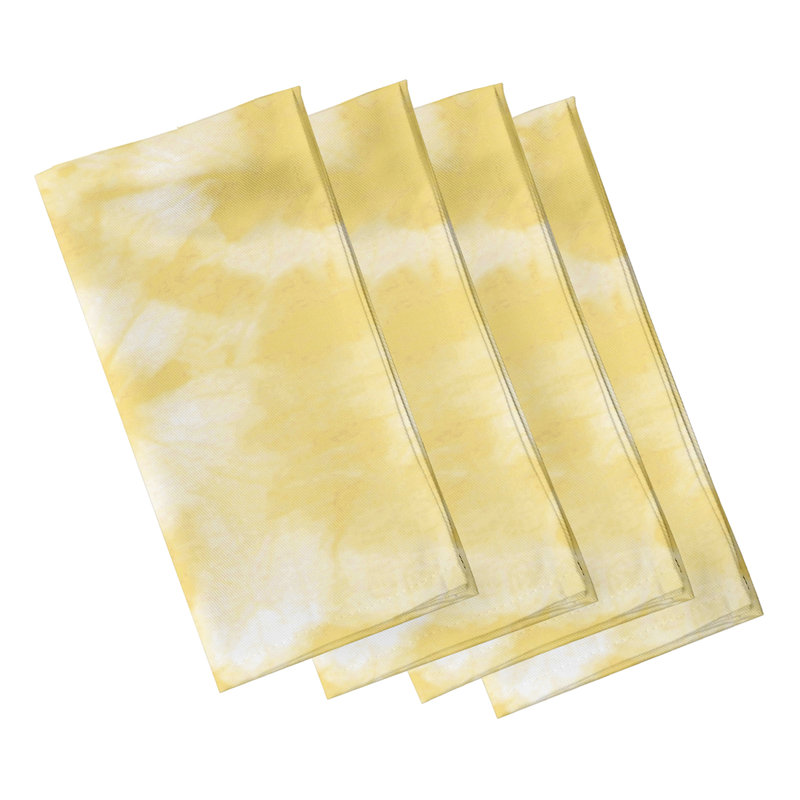 Leviner Polyester Abstract Square Napkin, Yellow