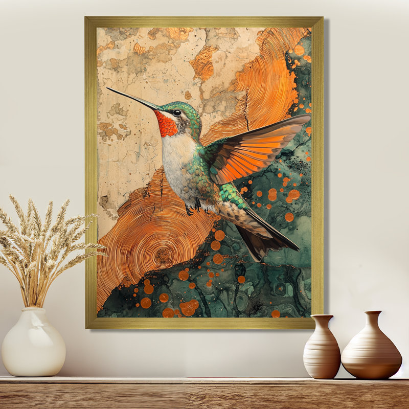 Gianne - animaux, art mural sur toile, H 32 po x l 16 po, Reproduction encadrée d'une seule photo, Doré