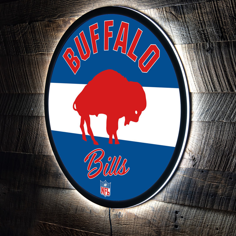NFL Vintage LED 23" Round Lighted Wall Sign, NFL Buffalo Bills