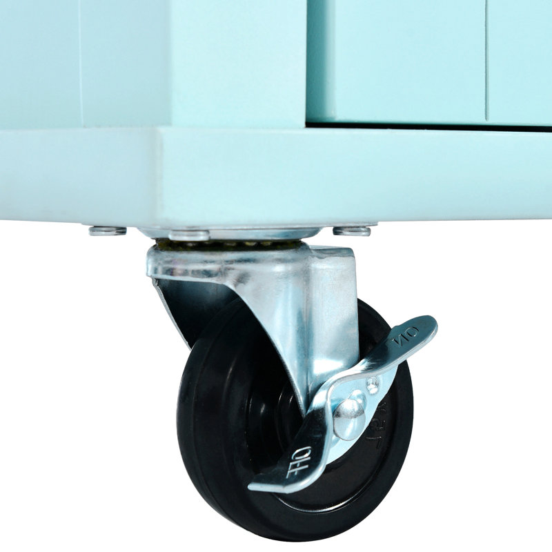 Buccigross 52.2'' Wide Rolling,with Rubber wood Drop-Leaf Countertop, Concealed sliding barn door adjustable height,Kitchen Island on 4 Wheels with Storage Cabinet and 2 Drawers,island,coffee cart