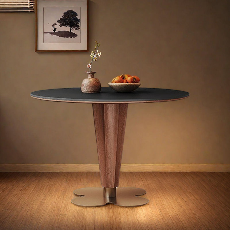Table de salle à manger ronde de style moderne, H 29,5 po x L 51,2 po x l 51,2 po