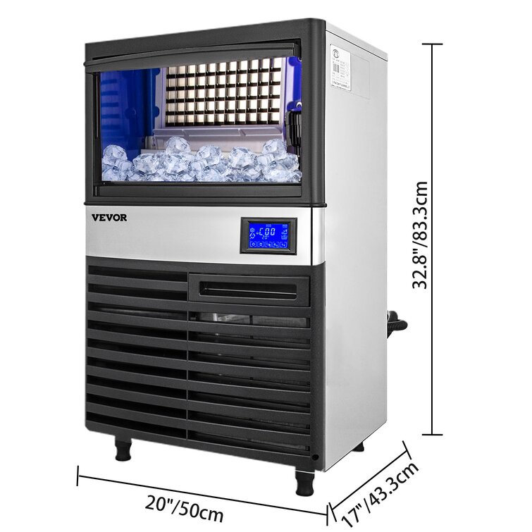 VEVOR 132 Lb. Daily Production Cube Clear Ice Freestanding Ice Maker