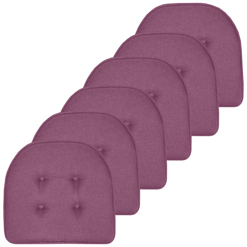 Solid U-Shaped Non-Slip Indoor Chair Cushion, Purple, 6