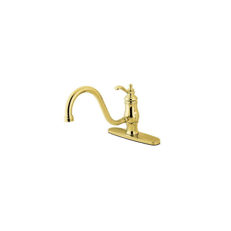 New Orleans One Handle Centerset Kitchen Faucet, Polished Brass