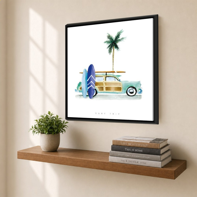 «Surf Days I» par Mercedes Lopez Charro - impression sur toile, 40" H x 40" W, Black