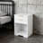 White 2 - Drawer Nightstand with Open Shelf, Gold Handles & Compact Design