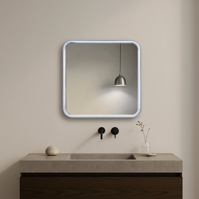 Bold Square Mirror, Silver
