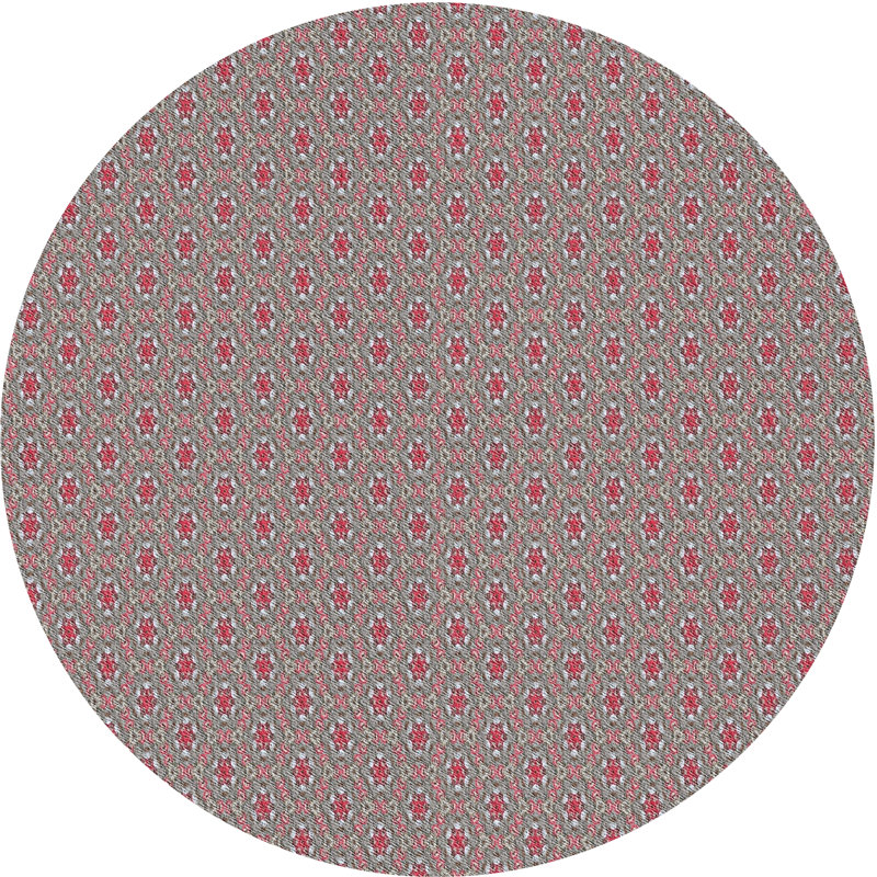 Tapis de zone rose à motif, Rond 3 pi