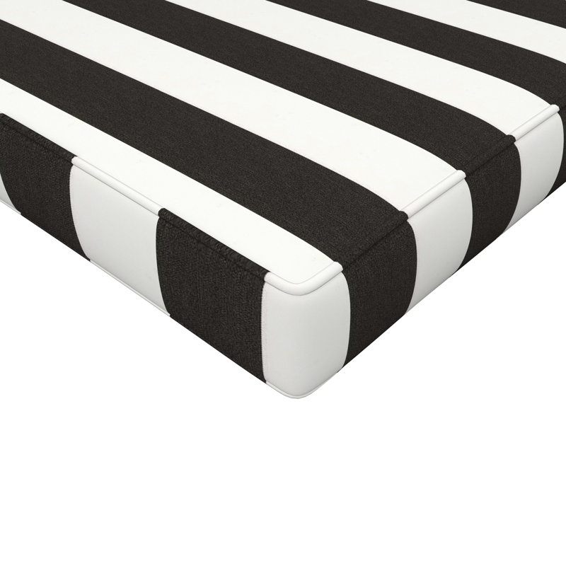 Wayfair Custom Outdoor Chaise Cushion With Sunbrella Fabric, Sunbrella® Cabana Classic Black, 23" W x 75" D