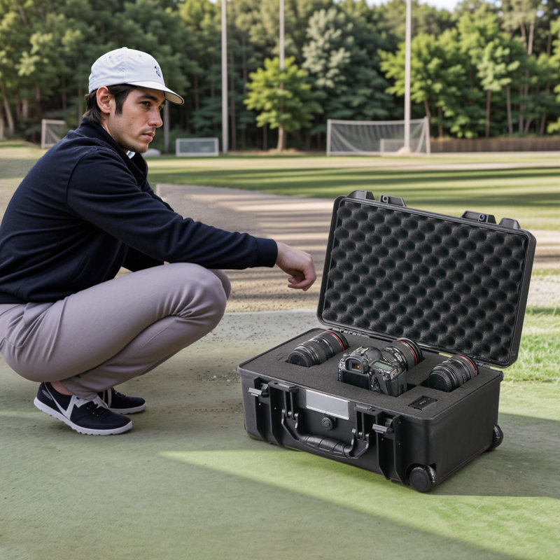 1.58 Cu.ft Weatherproof Hard Case with Retractable Pull Handles & Wheels  Protect