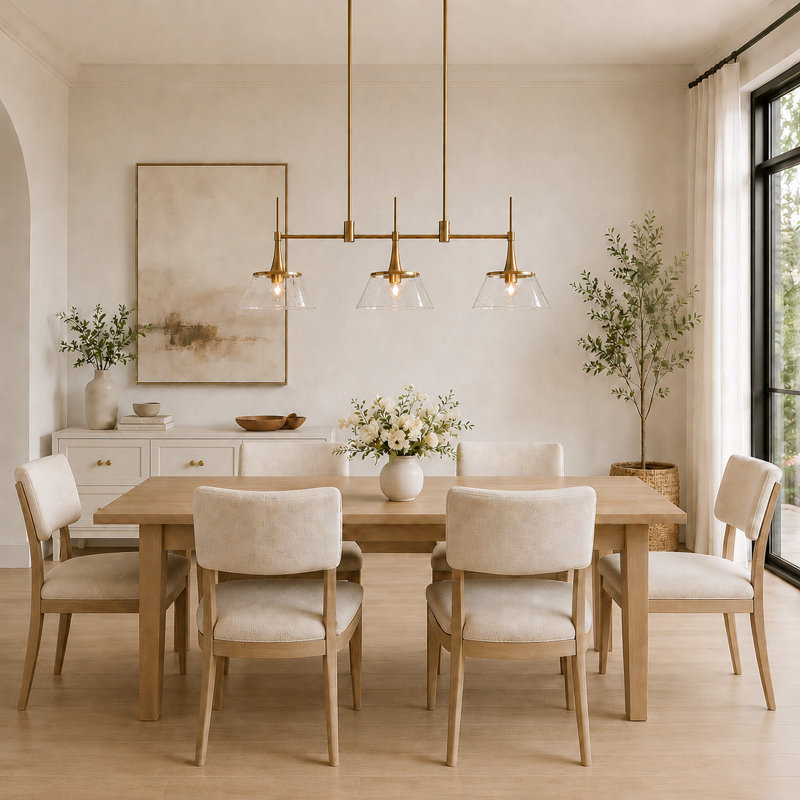 Jonesboro 3-Light 34.5'' W Linear Glam Bubble Kitchen Island Pendant UL Certified