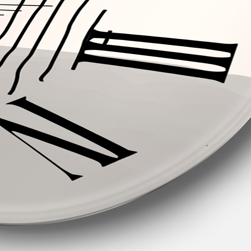 Minimal Geometric Lines and Circle VIII - Horloge murale moderne, Moyenne