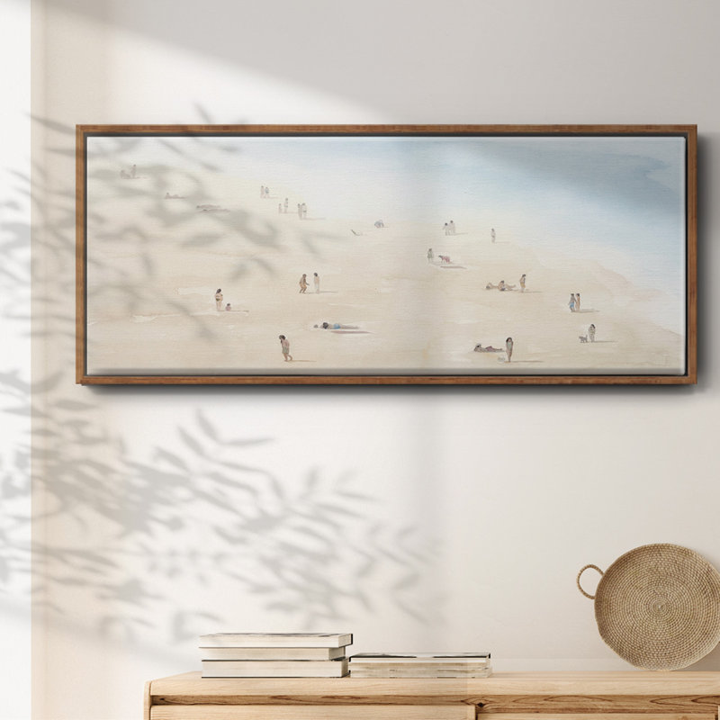 Beach Goers III- Framed Canvas, 20" H x 50" W