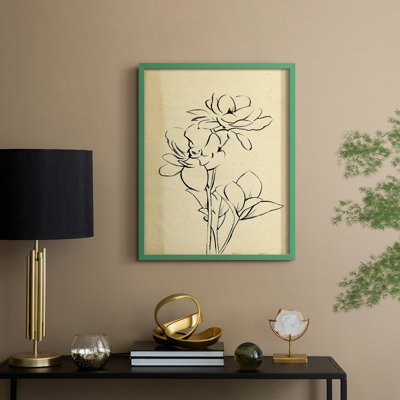 «Magnolia S croquis II», reproduction encadrée - bois massif