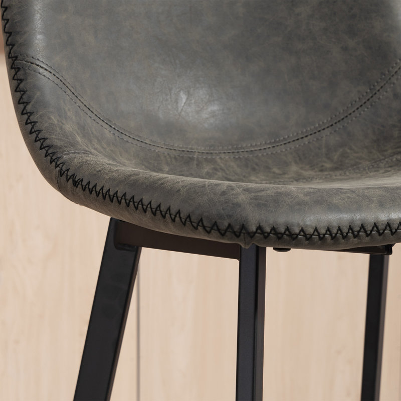Sidibe Upholstered Counter Stool, Grey