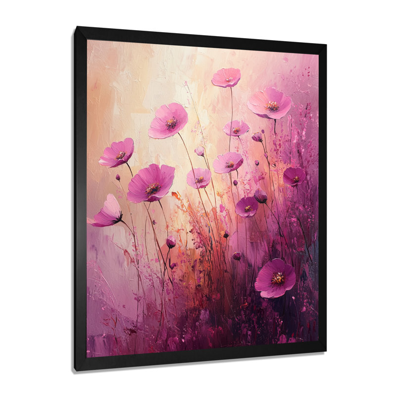 Baskett - Floral Wall Decor, Noir, noir, noir, noir, H 20 po x l 12 po, Reproduction encadrée sans passe-partout